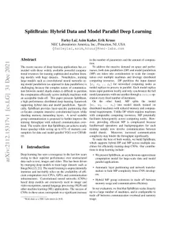 SplitBrain: Hybrid Data and Model Parallel Deep Learning