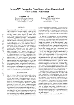 InverseMV: Composing Piano Scores with a Convolutional Video-Music
  Transformer