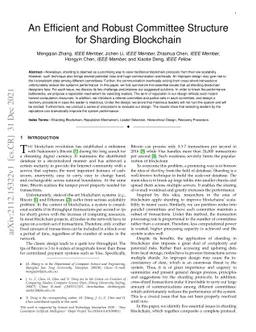 An Efficient and Robust Committee Structure for Sharding Blockchain