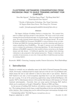 Clustering Vietnamese Conversations From Facebook Page To Build Training
  Dataset For Chatbot