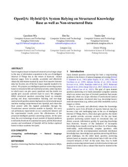 OpenQA: Hybrid QA System Relying on Structured Knowledge Base as well as
  Non-structured Data