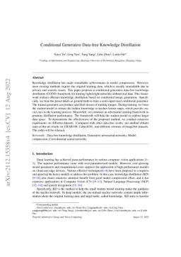 Conditional Generative Data-free Knowledge Distillation