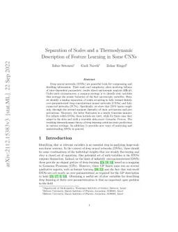 Separation of Scales and a Thermodynamic Description of Feature Learning
  in Some CNNs