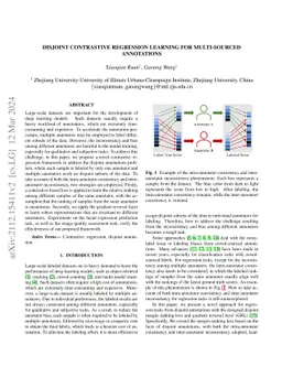 Disjoint Contrastive Regression Learning for Multi-Sourced Annotations