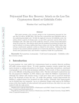 Polynomial-Time Key Recovery Attack on the Lau-Tan Cryptosystem Based on
  Gabidulin Codes