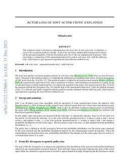 Actor Loss of Soft Actor Critic Explained