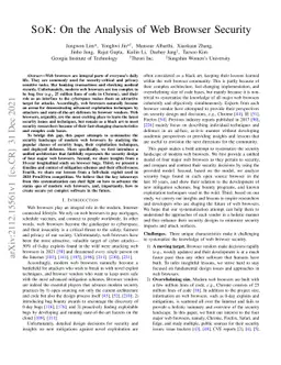 SOK: On the Analysis of Web Browser Security