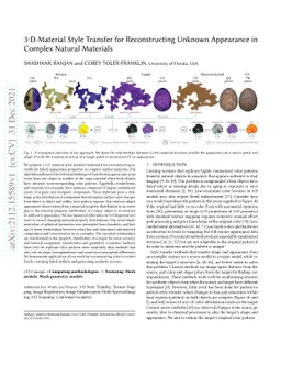 3-D Material Style Transfer for Reconstructing Unknown Appearance in
  Complex Natural Materials