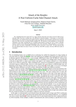 Attack of the Knights: A Non Uniform Cache Side-Channel Attack