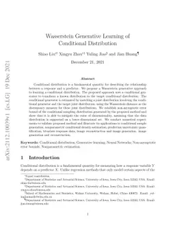 Wasserstein Generative Learning of Conditional Distribution