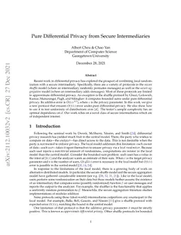 Pure Differential Privacy from Secure Intermediaries