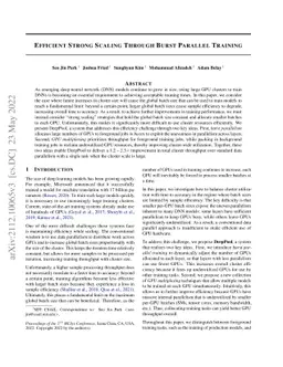 Efficient Strong Scaling Through Burst Parallel Training