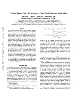 Unified Named Entity Recognition as Word-Word Relation Classification