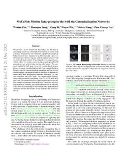 MoCaNet: Motion Retargeting in-the-wild via Canonicalization Networks