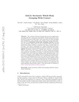 SAGA: Stochastic Whole-Body Grasping with Contact