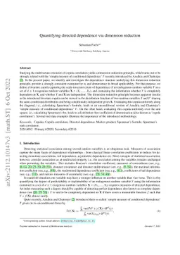 Quantifying directed dependence via dimension reduction
