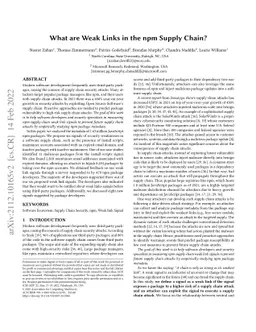 What are Weak Links in the npm Supply Chain?
