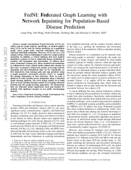 FedNI: Federated Graph Learning with Network Inpainting for
  Population-Based Disease Prediction