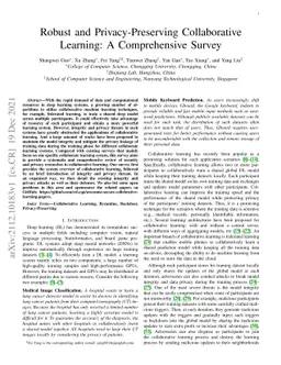 Robust and Privacy-Preserving Collaborative Learning: A Comprehensive
  Survey