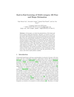 End-to-End Learning of Multi-category 3D Pose and Shape Estimation