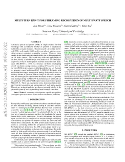 Multi-turn RNN-T for streaming recognition of multi-party speech