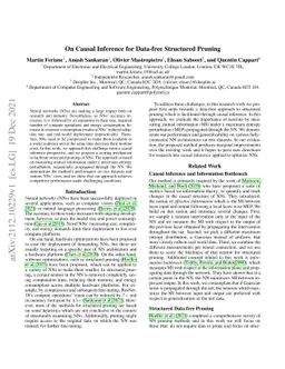 On Causal Inference for Data-free Structured Pruning