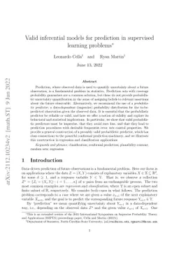 Valid inferential models for prediction in supervised learning problems