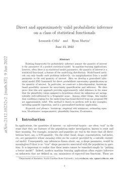 Direct and approximately valid probabilistic inference on a class of
  statistical functionals