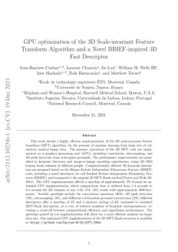 GPU optimization of the 3D Scale-invariant Feature Transform Algorithm
  and a Novel BRIEF-inspired 3D Fast Descriptor