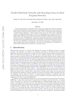 Parallel Multi-Scale Networks with Deep Supervision for Hand Keypoint
  Detection