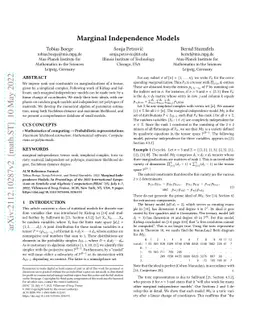 Marginal Independence Models