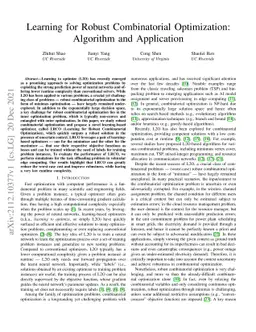 Learning for Robust Combinatorial Optimization: Algorithm and
  Application