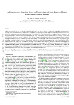 A Comprehensive Analytical Survey on Unsupervised and Semi-Supervised
  Graph Representation Learning Methods