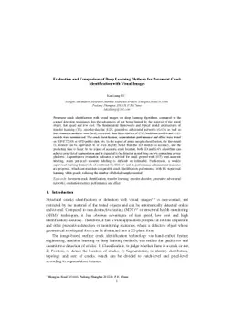Evaluation and Comparison of Deep Learning Methods for Pavement Crack
  Identification with Visual Images