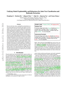 Unifying Model Explainability and Robustness for Joint Text
  Classification and Rationale Extraction