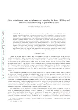 Safe multi-agent deep reinforcement learning for joint bidding and
  maintenance scheduling of generation units