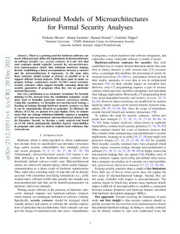 Relational Models of Microarchitectures for Formal Security Analyses