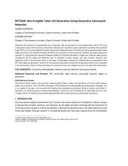 NFTGAN: Non-Fungible Token Art Generation Using Generative Adversarial
  Networks