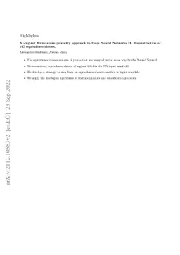 A singular Riemannian geometry approach to Deep Neural Networks II.
  Reconstruction of 1-D equivalence classes