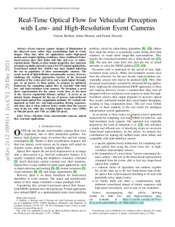 Real-Time Optical Flow for Vehicular Perception with Low- and
  High-Resolution Event Cameras