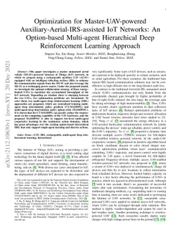 Optimization for Master-UAV-powered Auxiliary-Aerial-IRS-assisted IoT
  Networks: An Option-based Multi-agent Hierarchical Deep Reinforcement
  Learning Approach