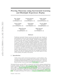 Proving Theorems using Incremental Learning and Hindsight Experience
  Replay
