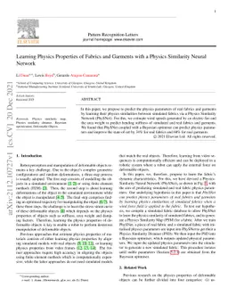 Learning Physics Properties of Fabrics and Garments with a Physics
  Similarity Neural Network
