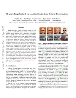 3D-aware Image Synthesis via Learning Structural and Textural
  Representations
