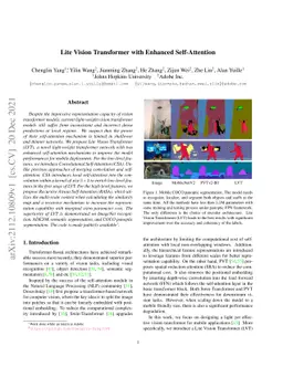 Lite Vision Transformer with Enhanced Self-Attention