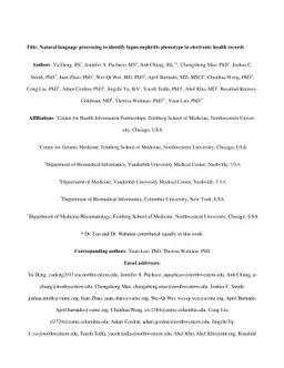 Natural language processing to identify lupus nephritis phenotype in
  electronic health records