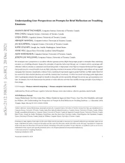 Understanding User Perspectives on Prompts for Brief Reflection on
  Troubling Emotions