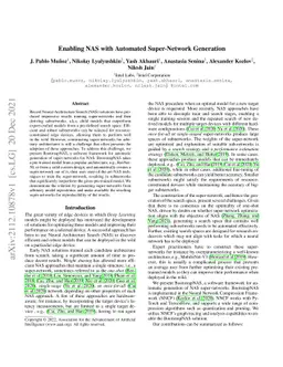 Enabling NAS with Automated Super-Network Generation