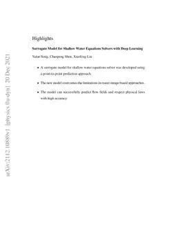 Surrogate Model for Shallow Water Equations Solvers with Deep Learning