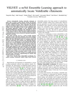 VELVET: a noVel Ensemble Learning approach to automatically locate
  VulnErable sTatements